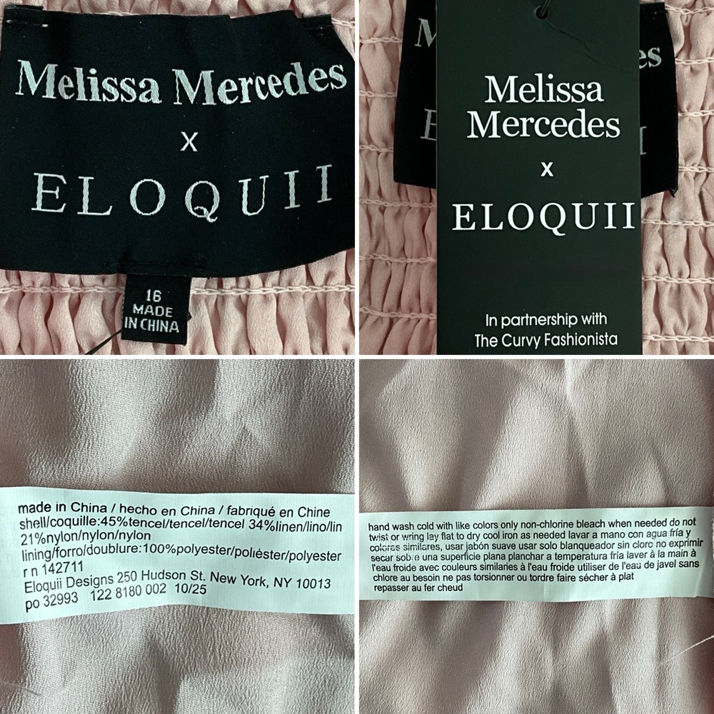 Eloquii X Melissa Mercedes Elegant Midi Dress Pink 16 - Picture 5 of 12